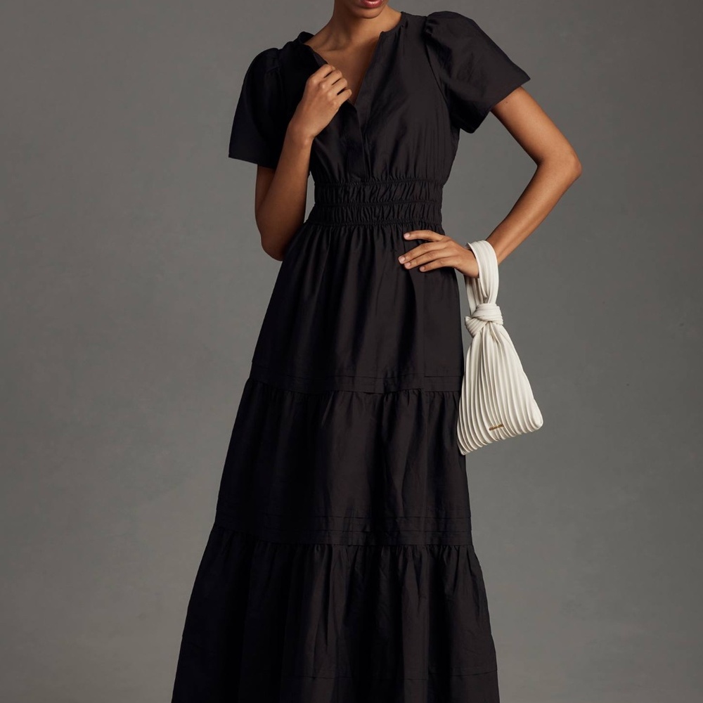 ANTHROPOLOGIE - Somerset Maxi Dress in black - size XS